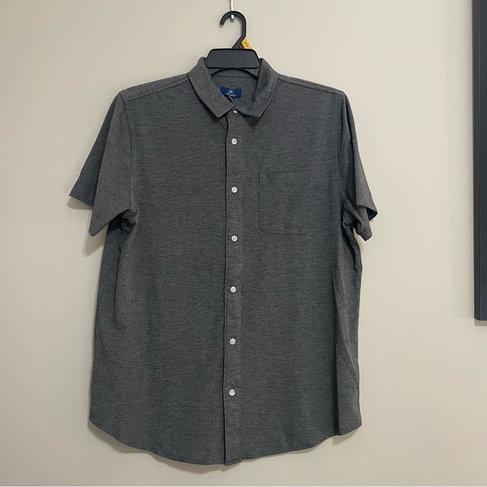 George Men's Charcoal Button Down‎ Shirt Size Large 42- 44~ Business Casual
